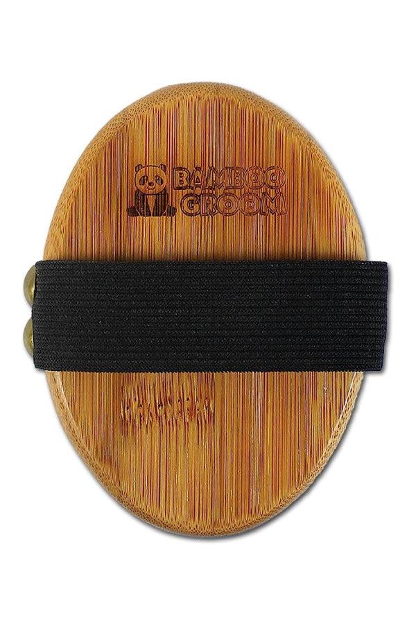 Bamboo Groom Curry Brush with Rubber Bristles - Image 3