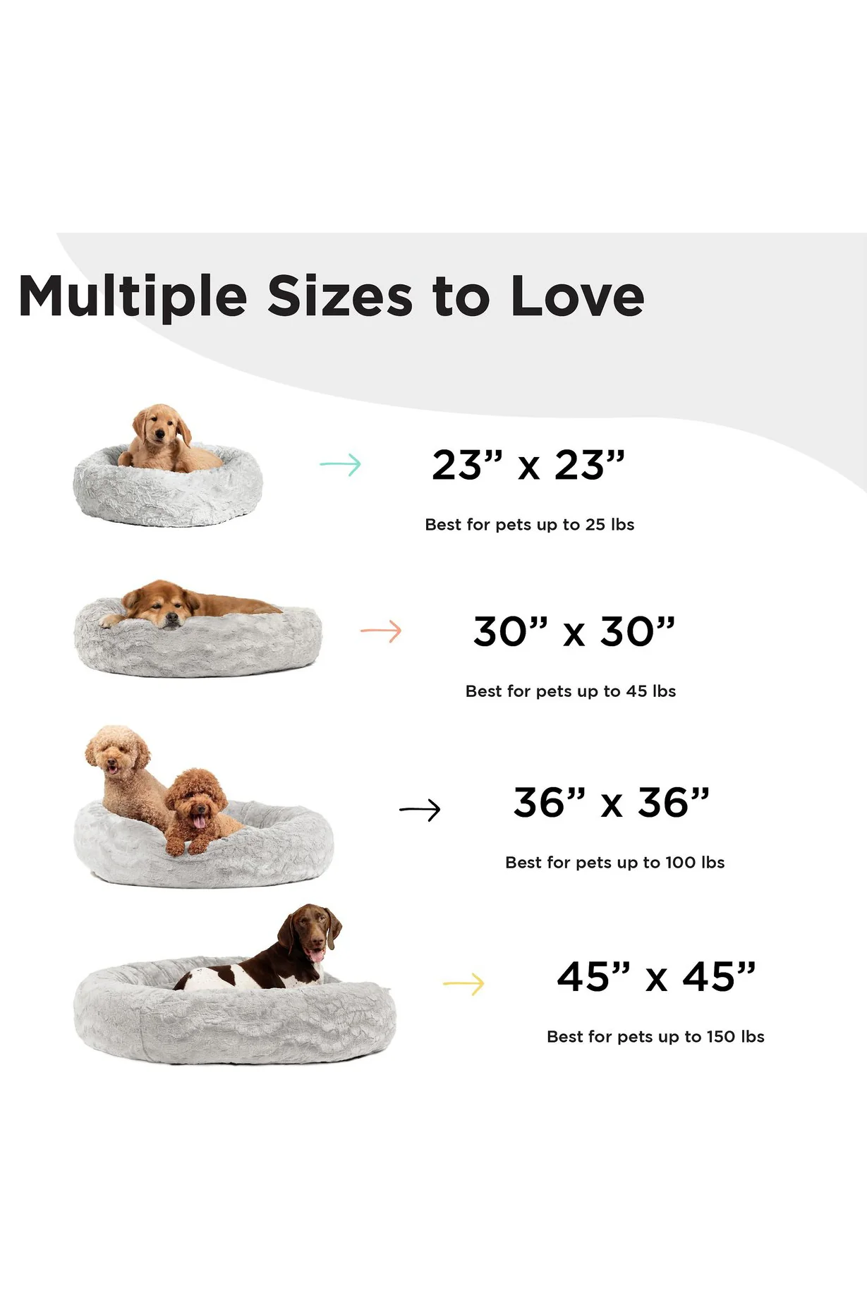 Best Friends Lux Fur Donut Dog Bed, Grey - Image 4