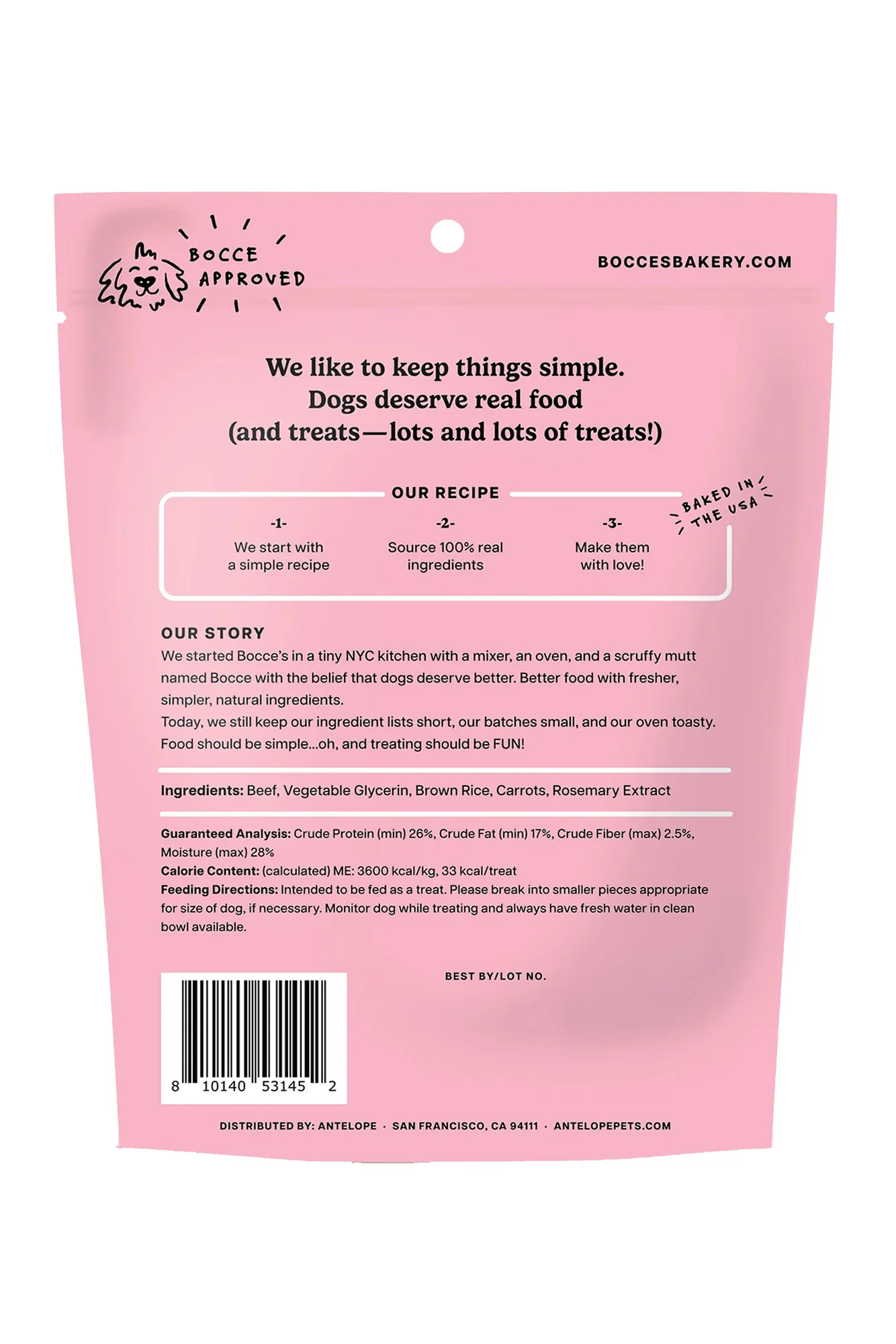 Bocce's Circus Strongman's Steak Jerky Dog Treats - Image 2