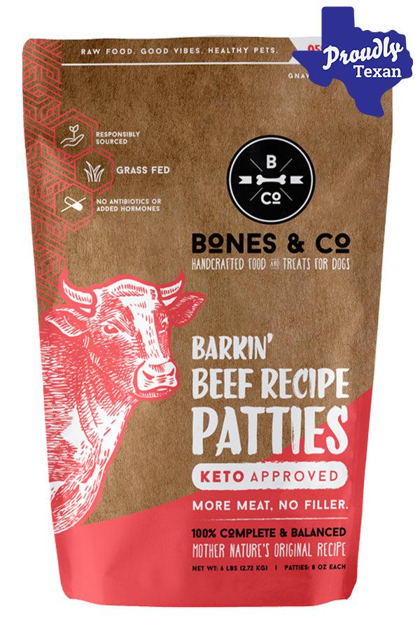 Bones and Co. Barkin' Beef Patties Frozen Raw Dog Food - Image 3