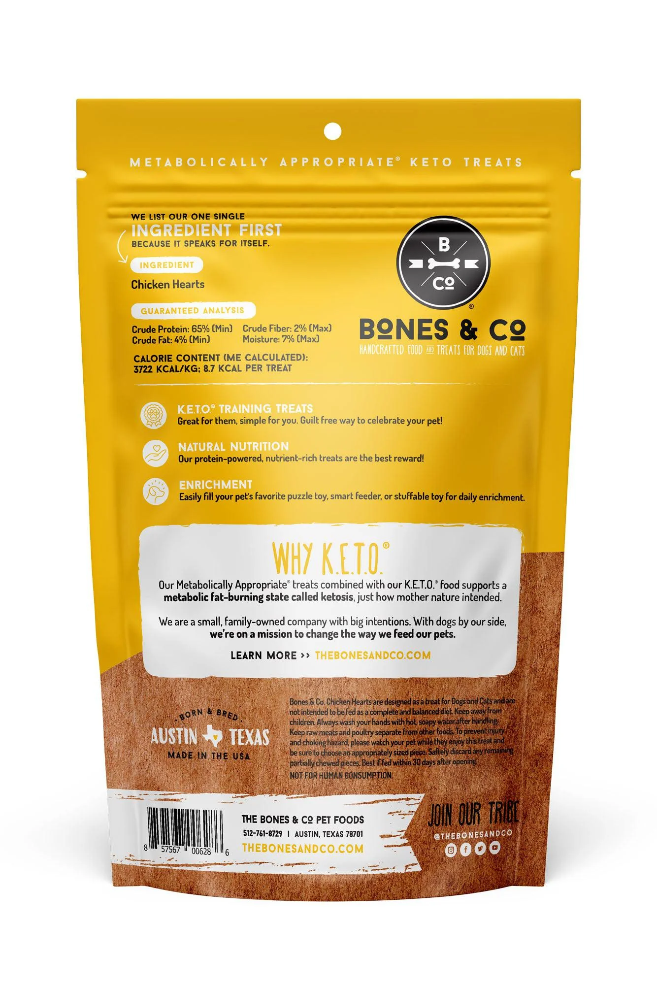 Bones and Co. Chicken Hearts Freeze-Dried Dog Treats - Image 2