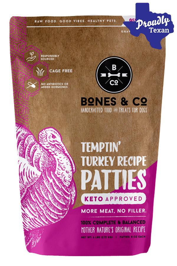 Bones and Co. Temptin' Turkey Patties Frozen Raw Dog Food - Image 3