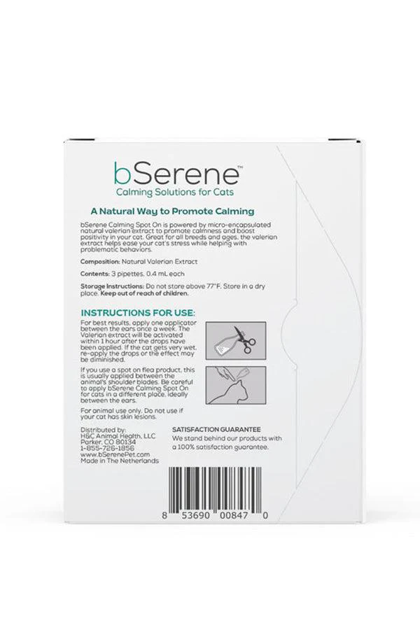 bSerene Calming Valerian Spot On for Cats - Image 2