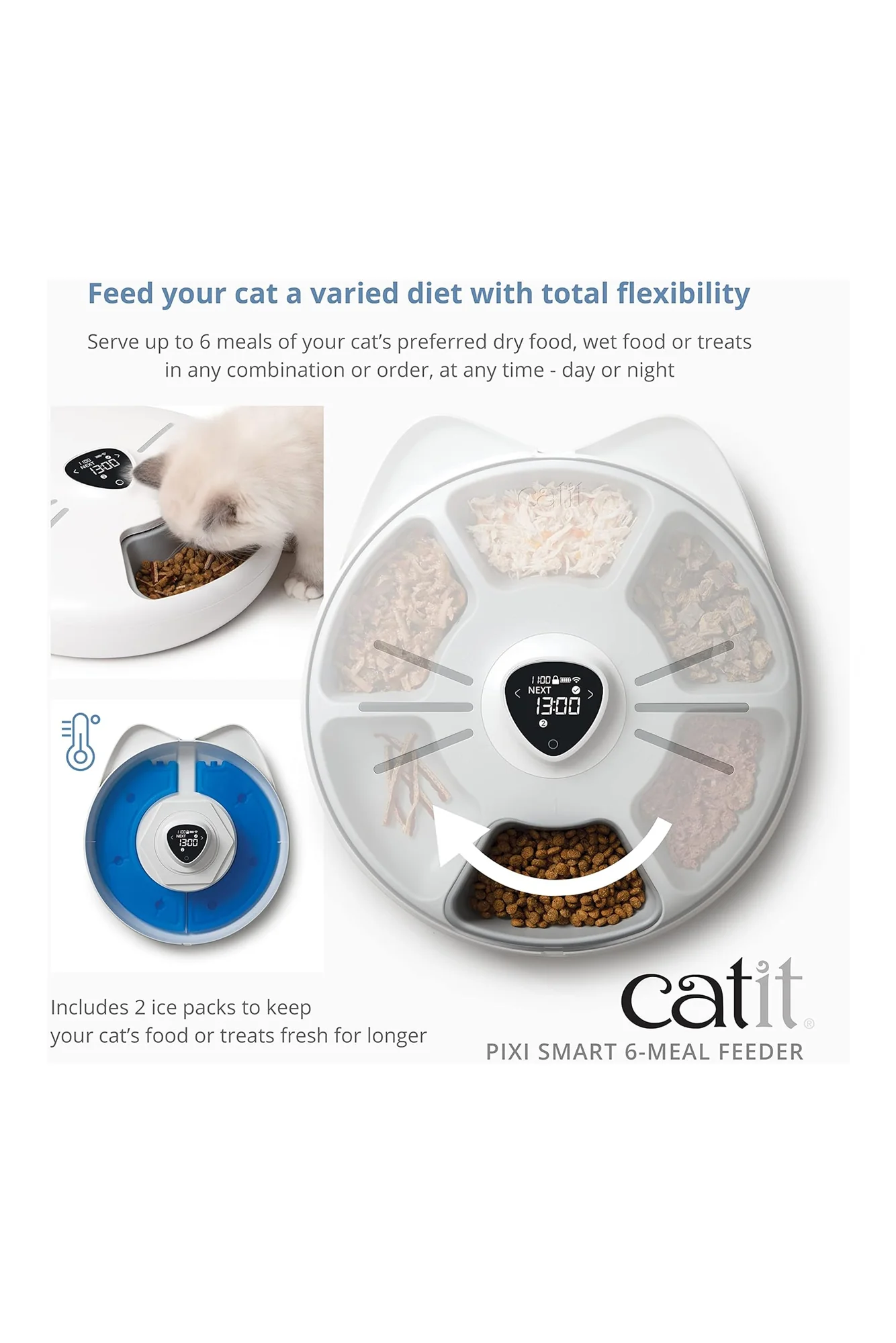 Catit Pixi Smart 6-Meal Cat Feeder - Image 2