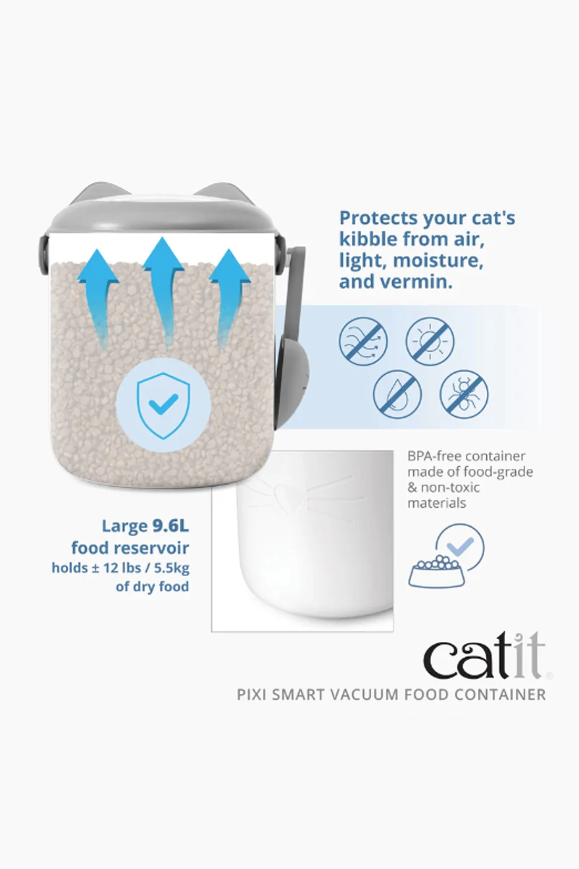 Catit Pixi Smart Vacuum Storage Container Cat - Image 3
