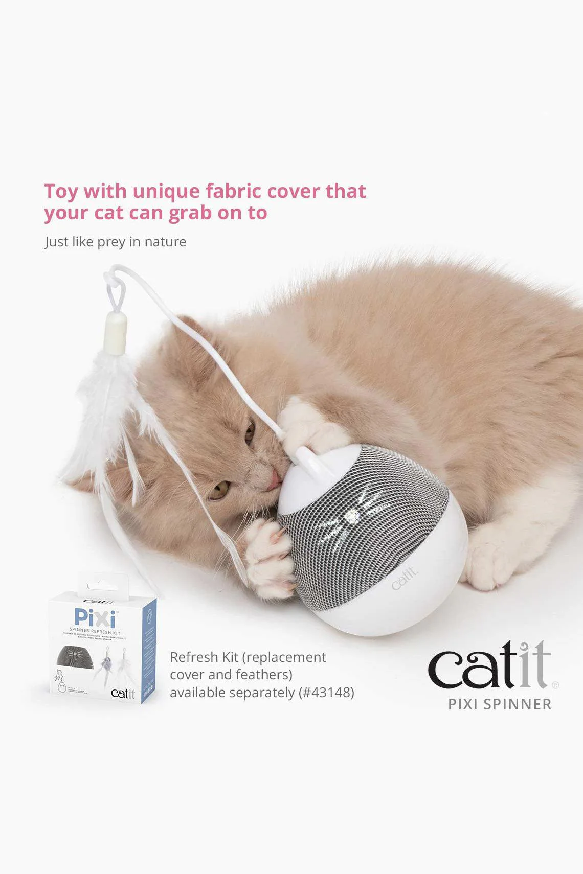 Catit Pixi Spinner Grey Electronic Cat Toy - Image 4