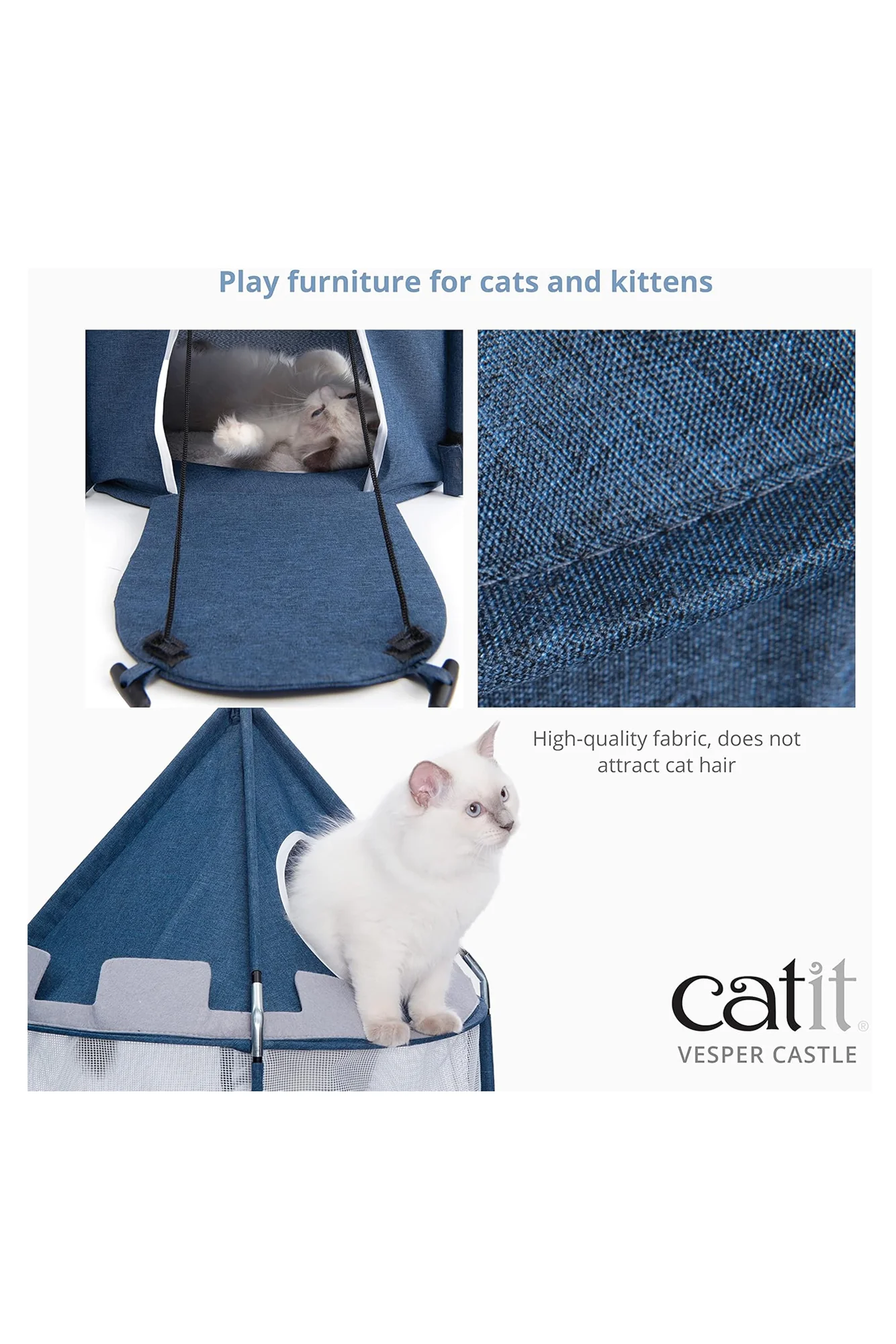 Catit Vesper Play Blue Castle for Cats - Image 2