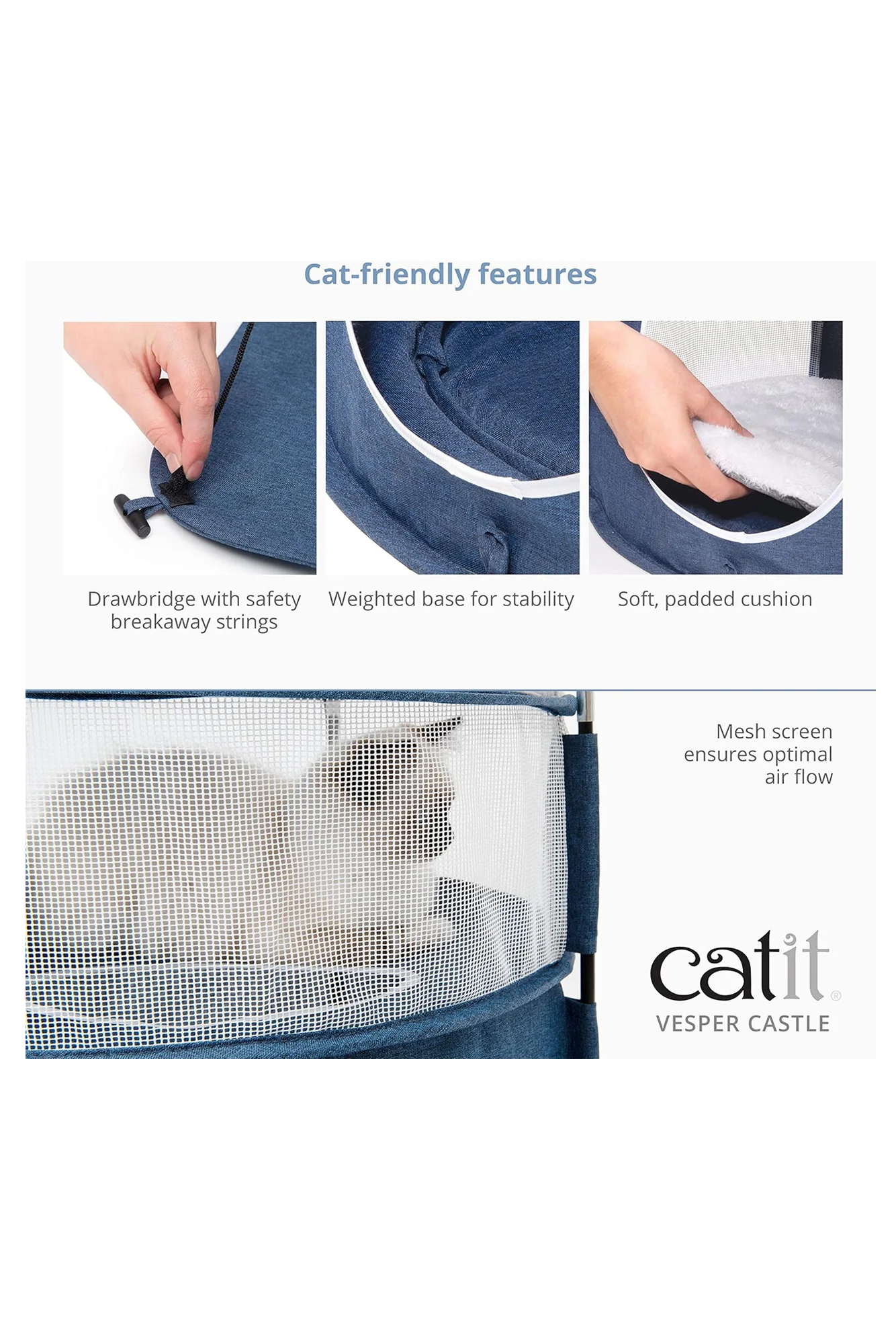 Catit Vesper Play Blue Castle for Cats - Image 4