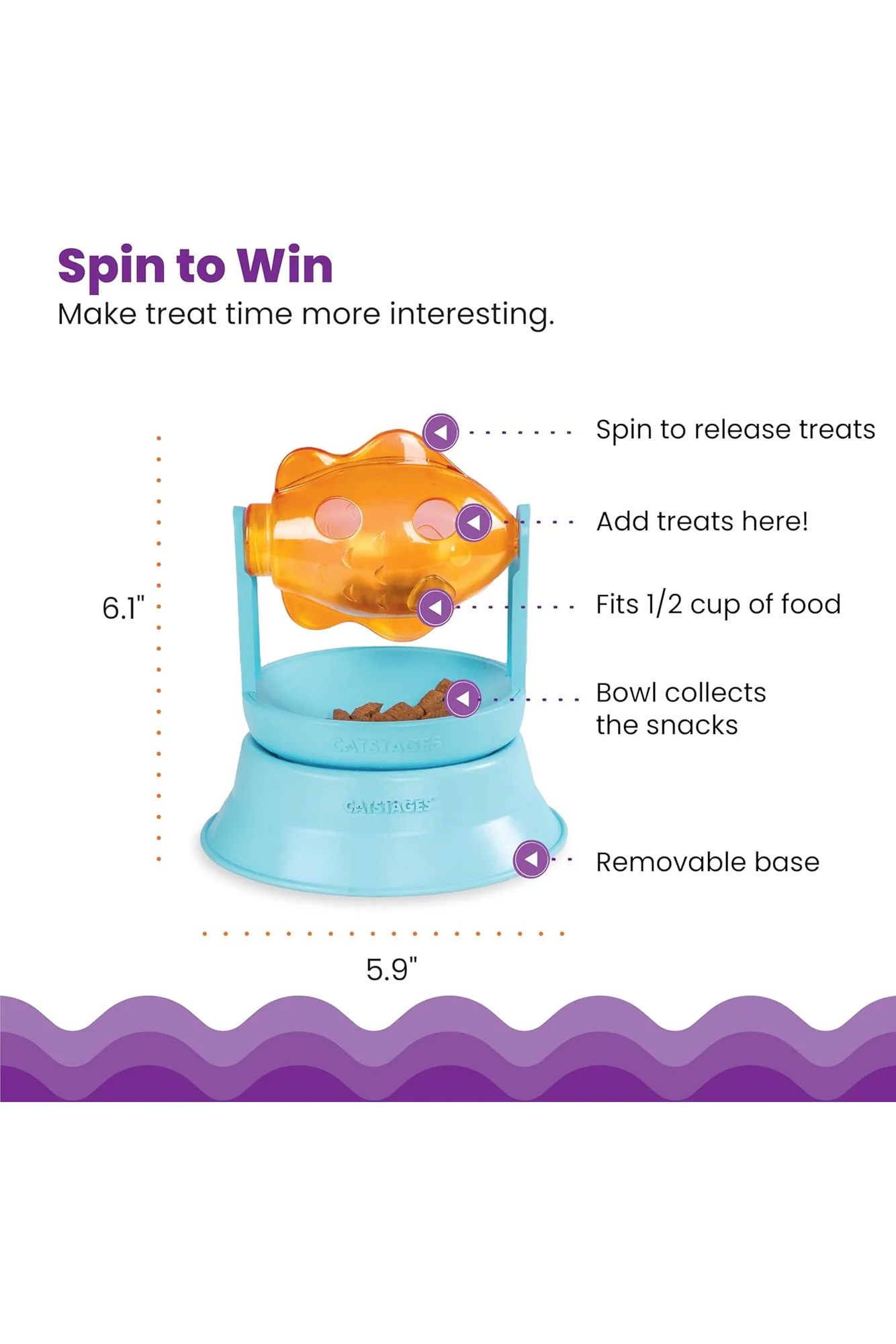 Catstages 2-in-1 Topper Spinning Fish Cat Toy - Image 2