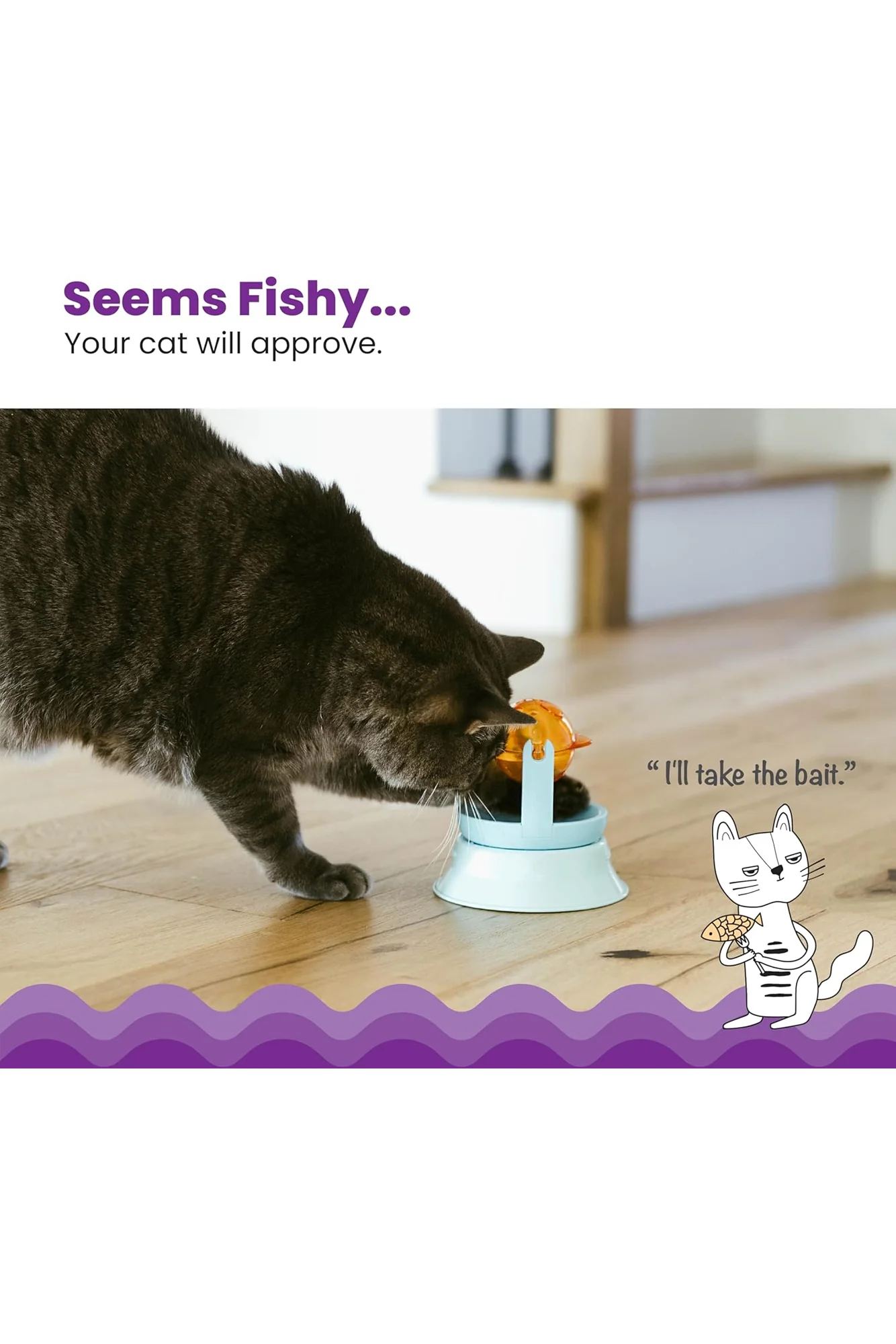 Catstages 2-in-1 Topper Spinning Fish Cat Toy - Image 4