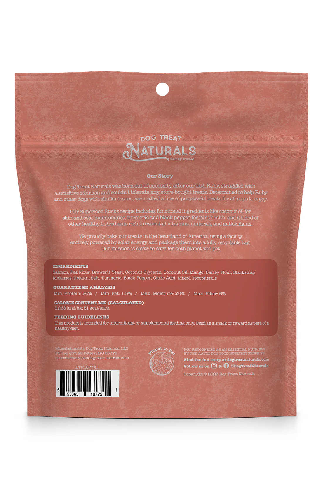 Dog Treat Naturals Salmon and Mango Sticks Dog Treats - Image 2