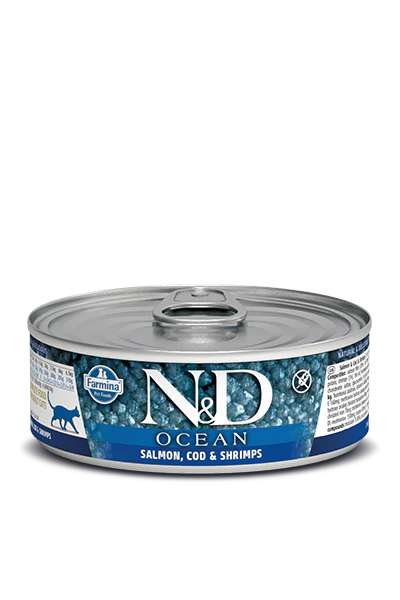 Farmina N&D Ocean Salmon, Codfish, and Shrimp Stew Wet Cat Food