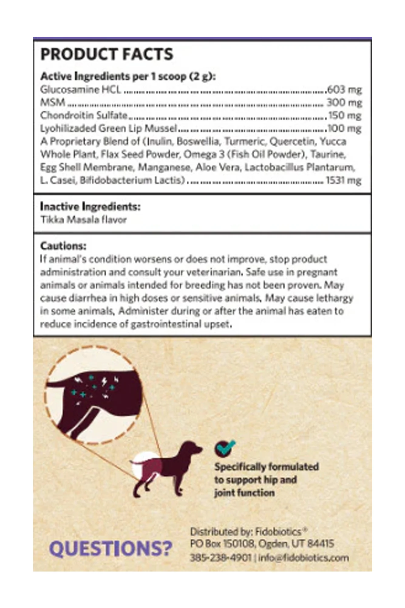 Fidobiotics Hip Hip Hooray Daily Probiotic Dog Supplement - Image 2