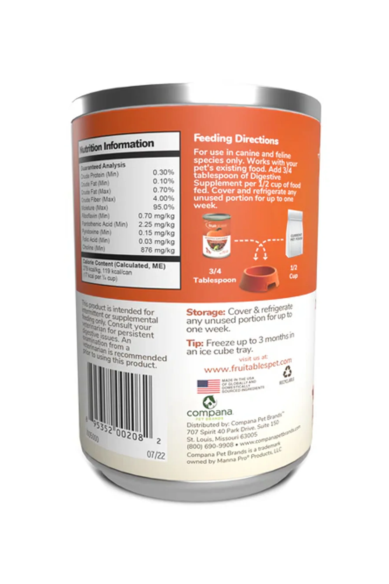 Fruitables Pumpkin SuperBlend Canned Digestive Supplement - Image 2
