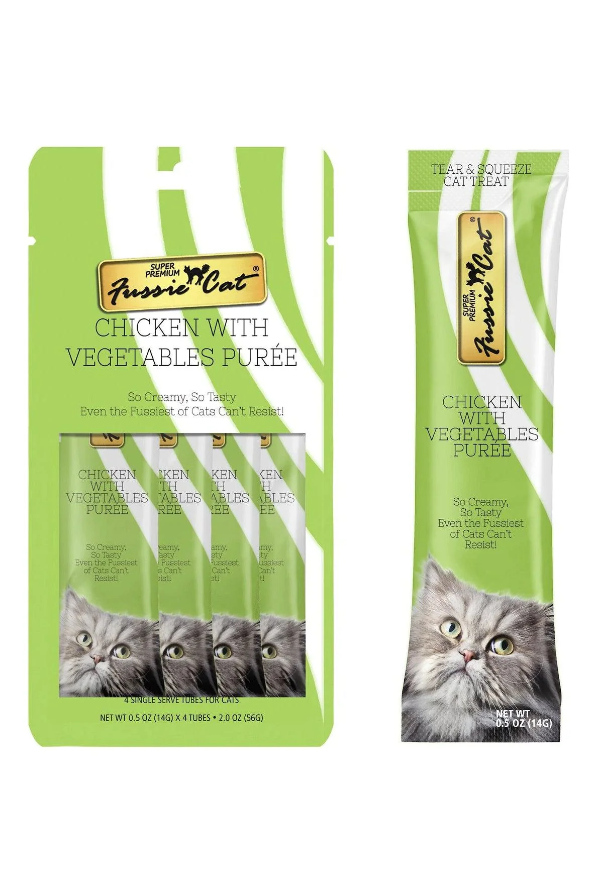 Fussie Cat Chicken with Vegetables Puree Cat Treats