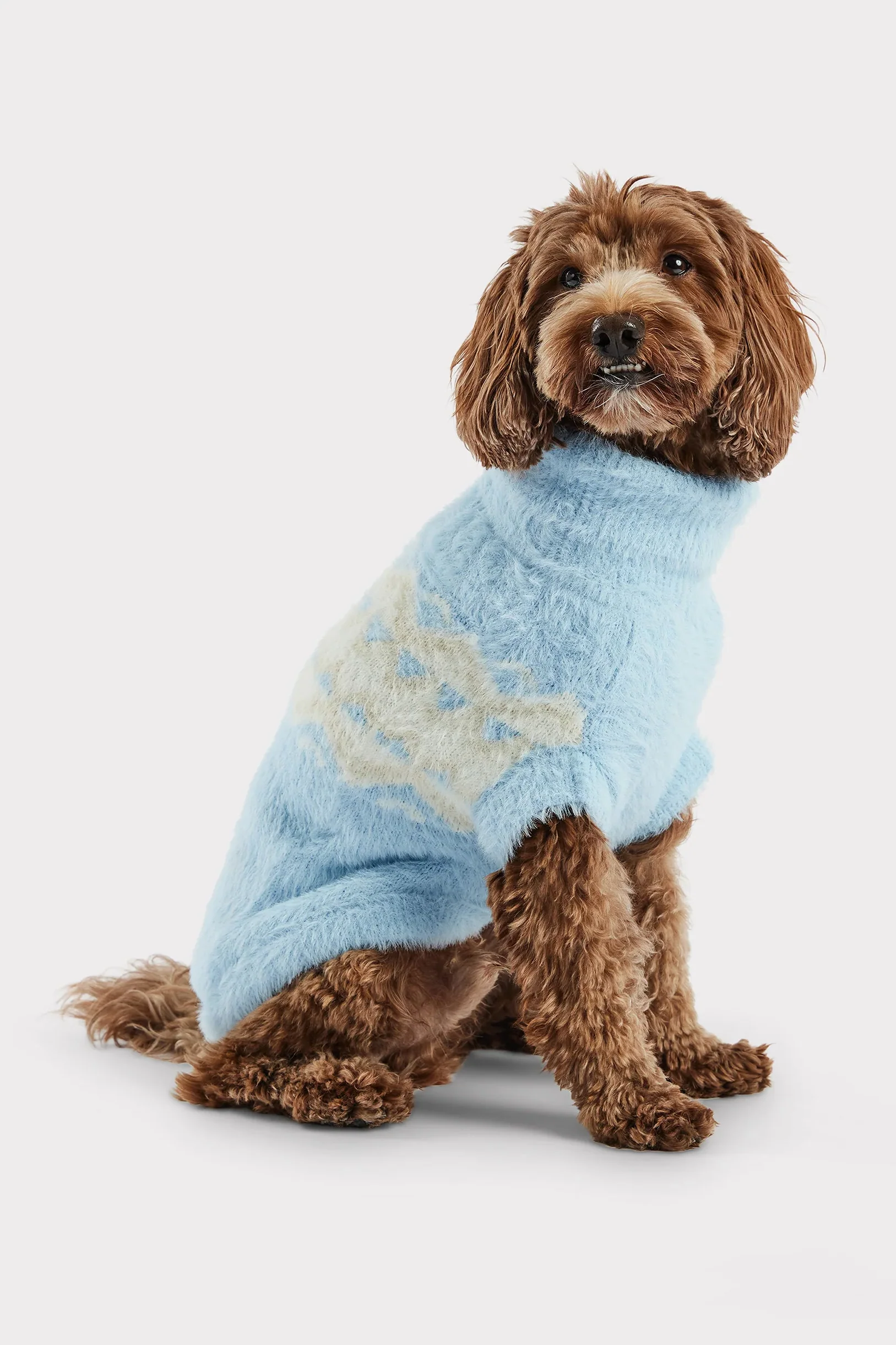 GF Pet Fuzzy Light Blue Dog Sweater - Image 3