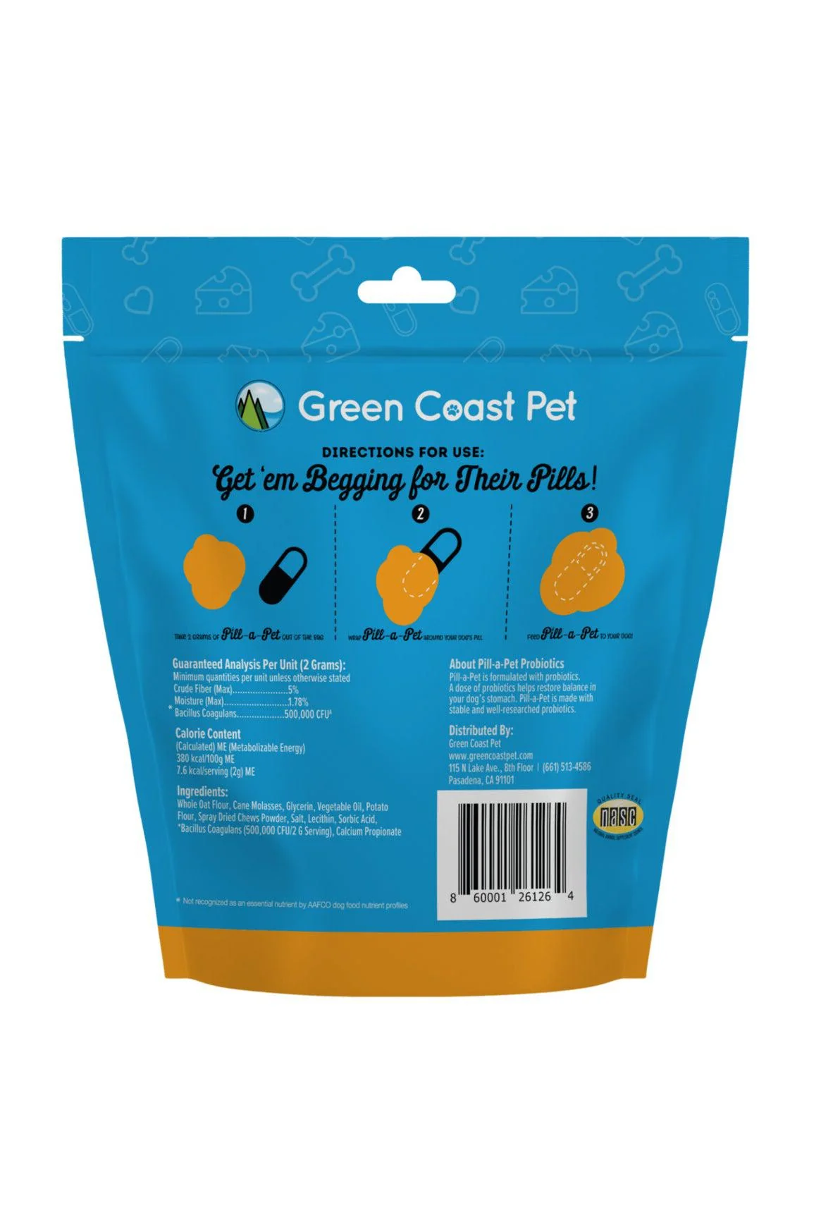 Green Coast Pet Peanut Butter Flavored Pill-A-Pet Dog Supplement - Image 2