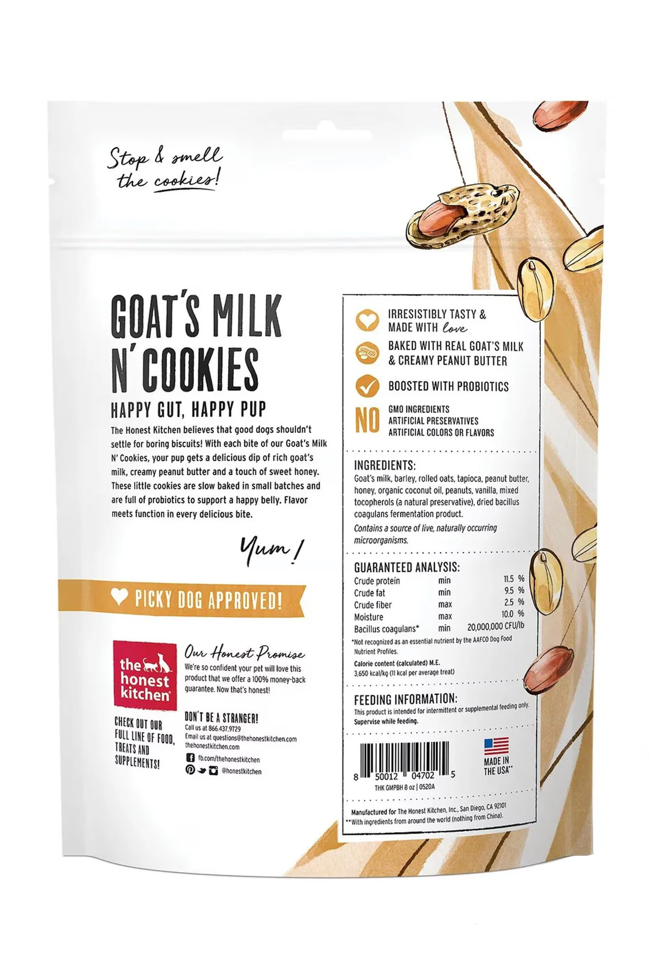 The Honest Kitchen Goat's Milk N' Cookies Peanut Butter and Honey Dog Treats - Image 2