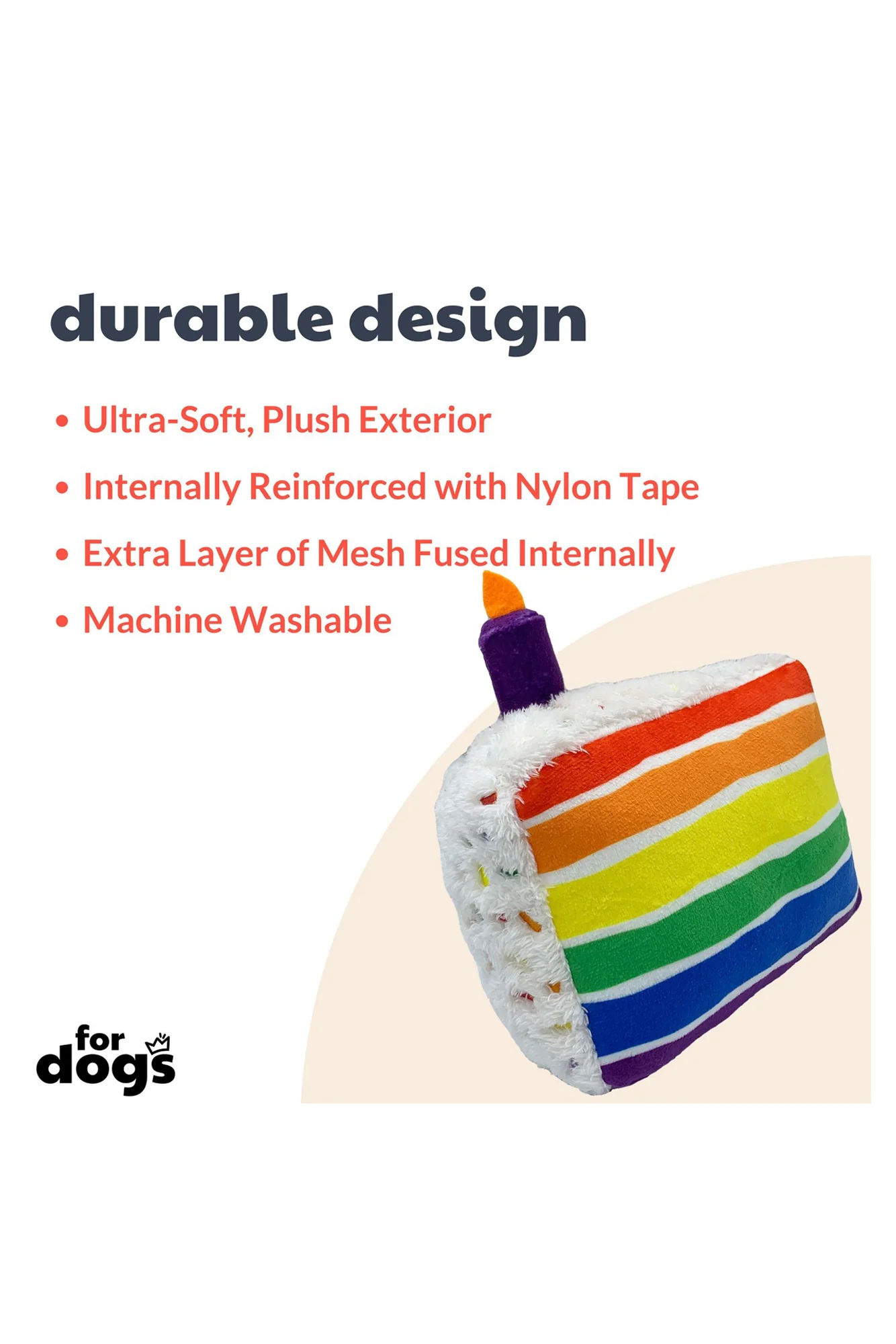 Huxley and Kent Funfetti Cake Plush Dog Toy - Image 3