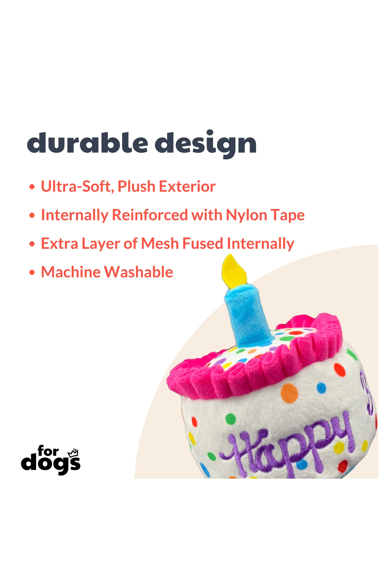 Huxley and Kent Happy Barkday Cake Plush Dog Toy - Image 3