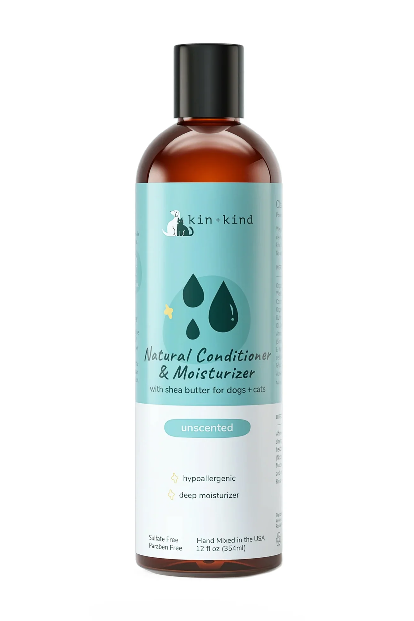 Kin + Kind Unscented Natural Conditioner and Moisturizer for Dogs and Cats