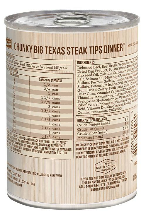 Merrick Chunky Big Texas Steak Tips Dinner in Gravy Wet Dog Food - Image 2