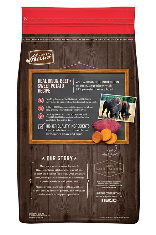 Merrick Real Beef, Bison, and Sweet Potato Dry Dog Food - Image 2