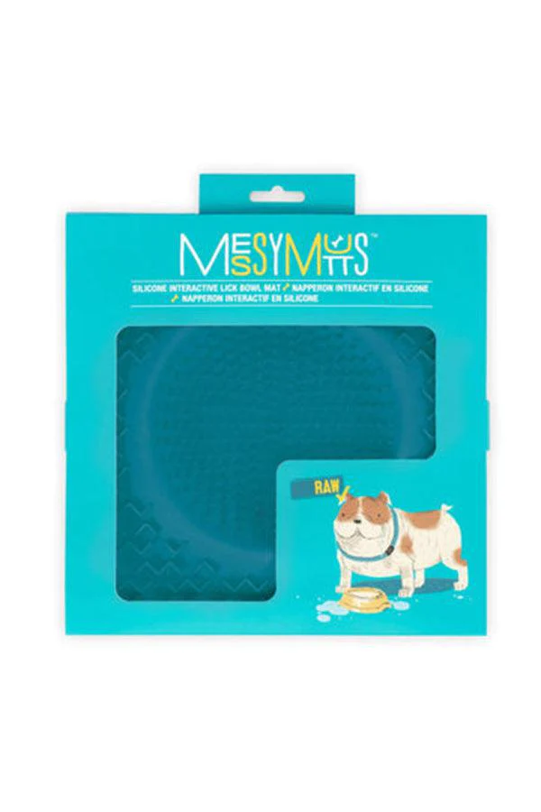 Messy Mutts Silicone Blue Therapeutic Licking Bowl Mat - Image 3