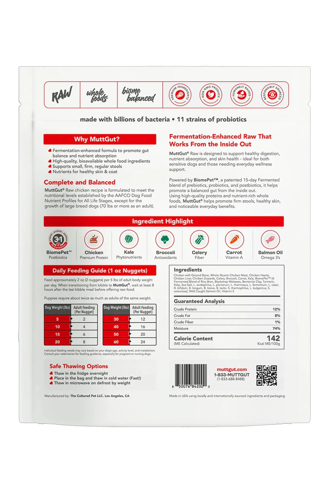 MuttGut Chicken Frozen Raw Dog Food - Image 2