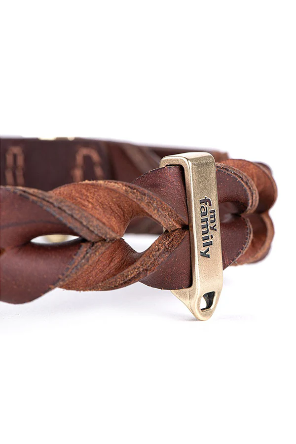 My Family Ascot Brown Leather Dog Collar - Image 3