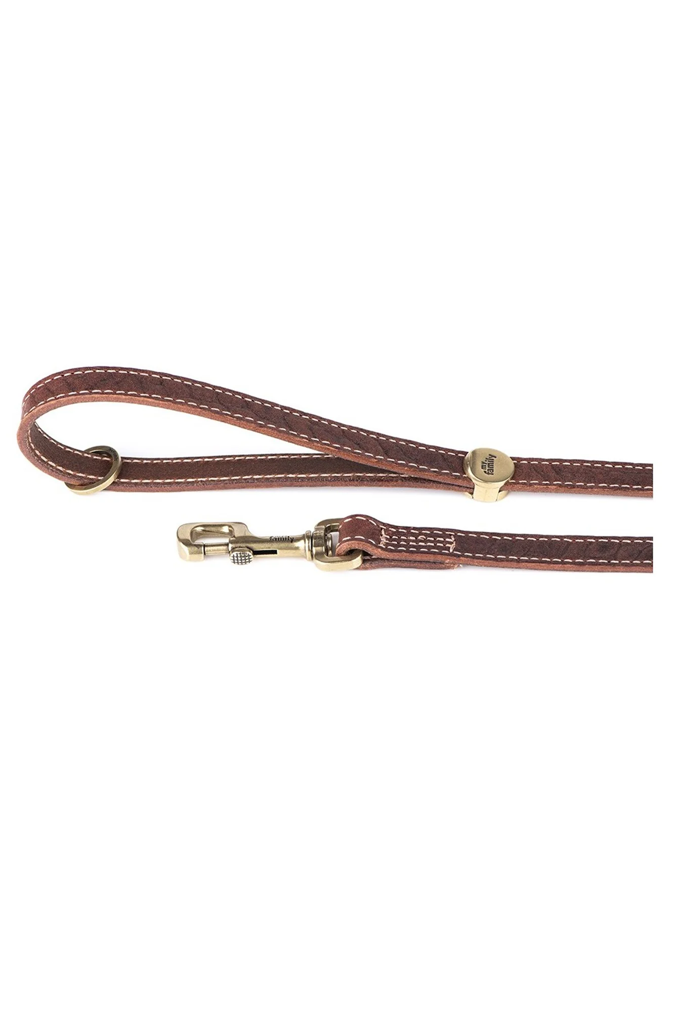 My Family El Paso Italian Brown Leather Dog Leash