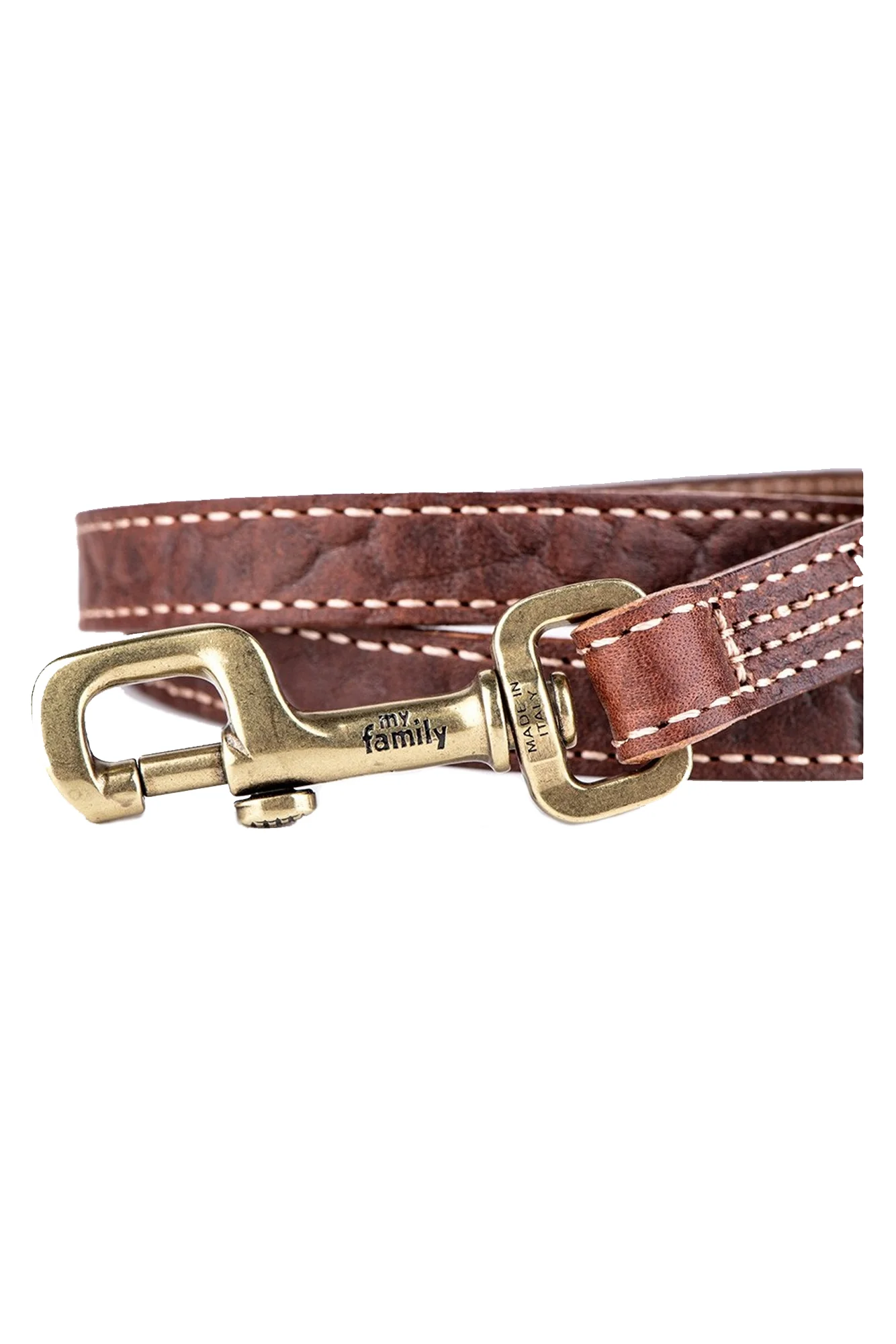 My Family El Paso Italian Brown Leather Dog Leash - Image 3
