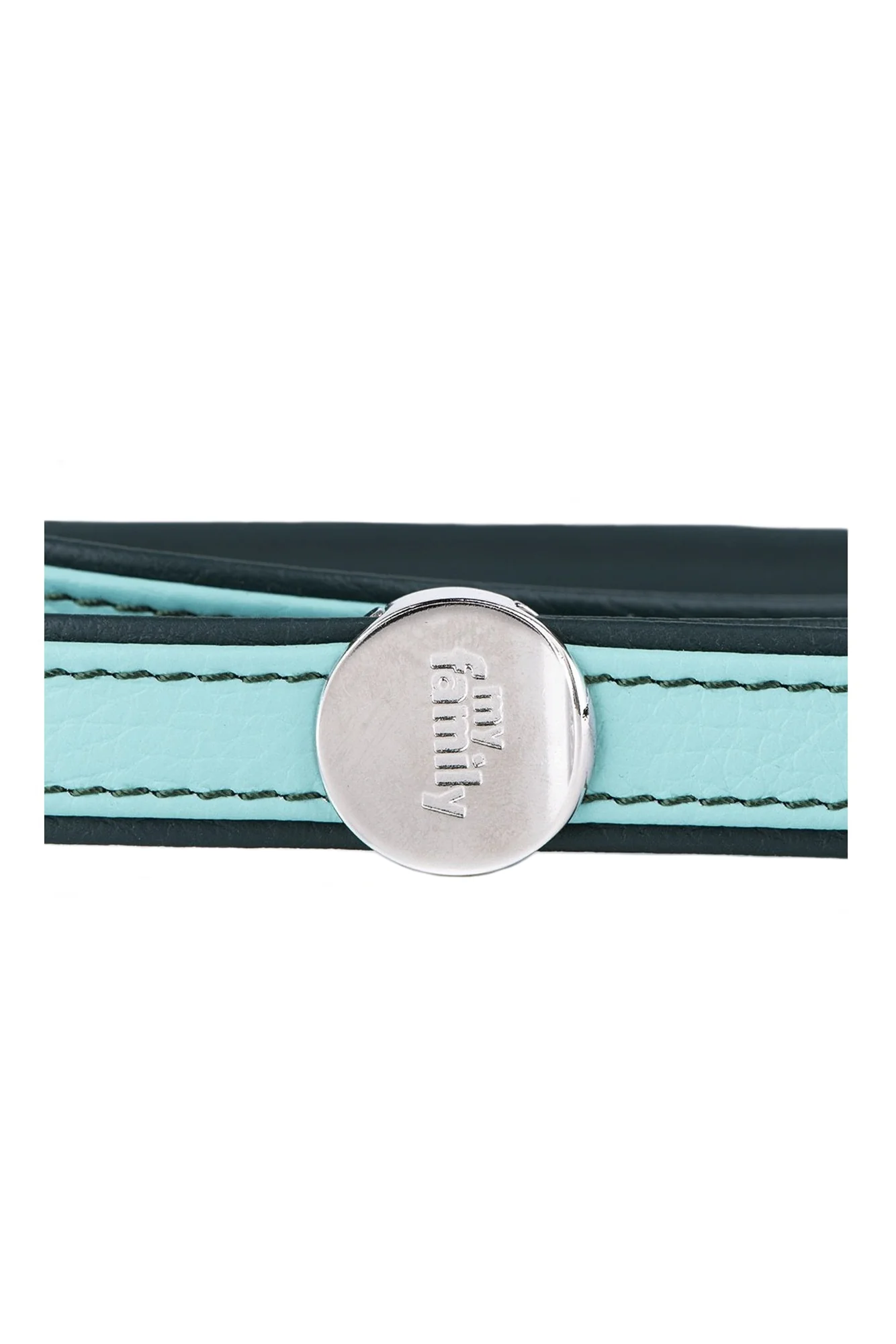 My Family Firenze Aqua Leather Dog Leash - Image 2
