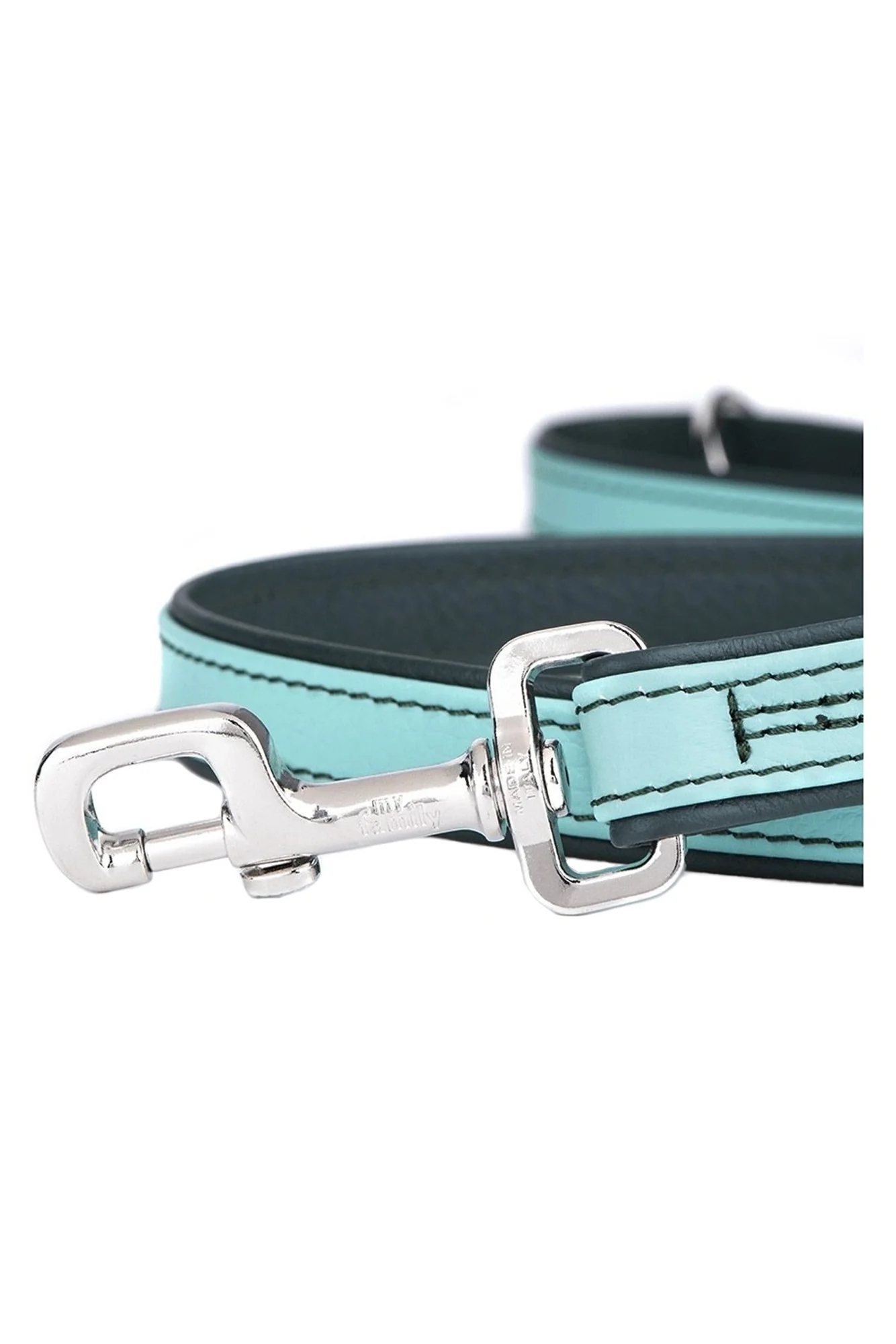 My Family Firenze Aqua Leather Dog Leash - Image 3