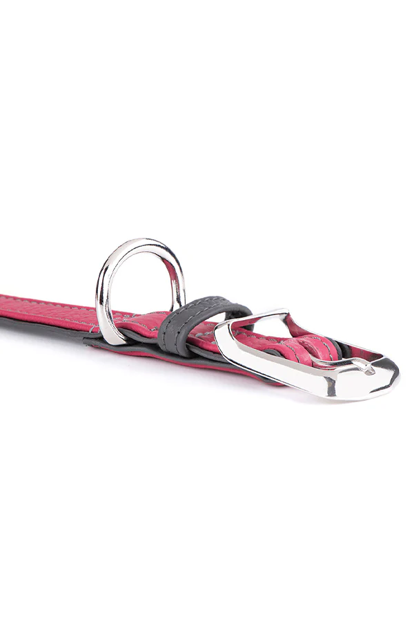 My Family Firenze Fuchsia Leather Dog Collar - Image 2