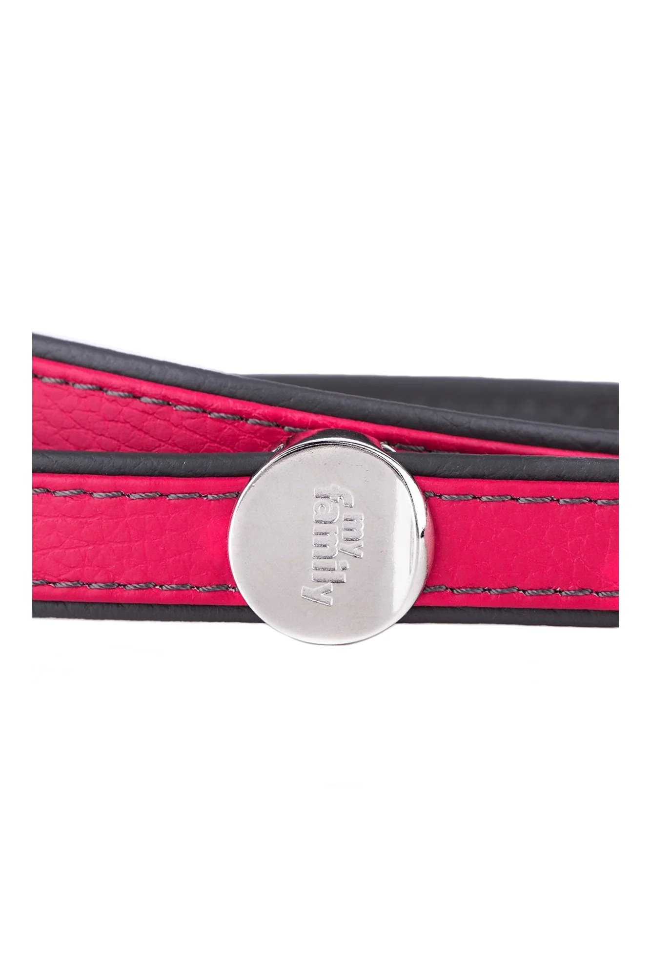 My Family Firenze Fuchsia Leather Dog Leash - Image 2
