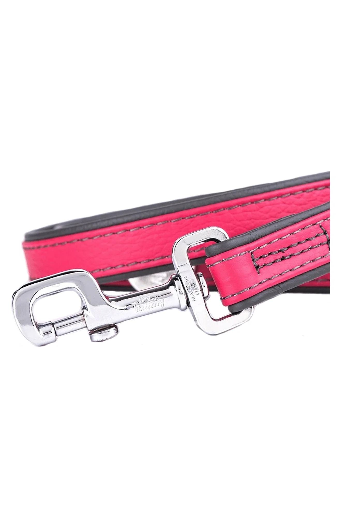 My Family Firenze Fuchsia Leather Dog Leash - Image 3