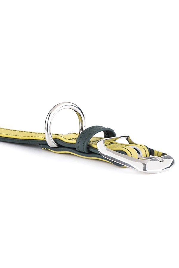 My Family Firenze Yellow Leather Dog Collar - Image 2
