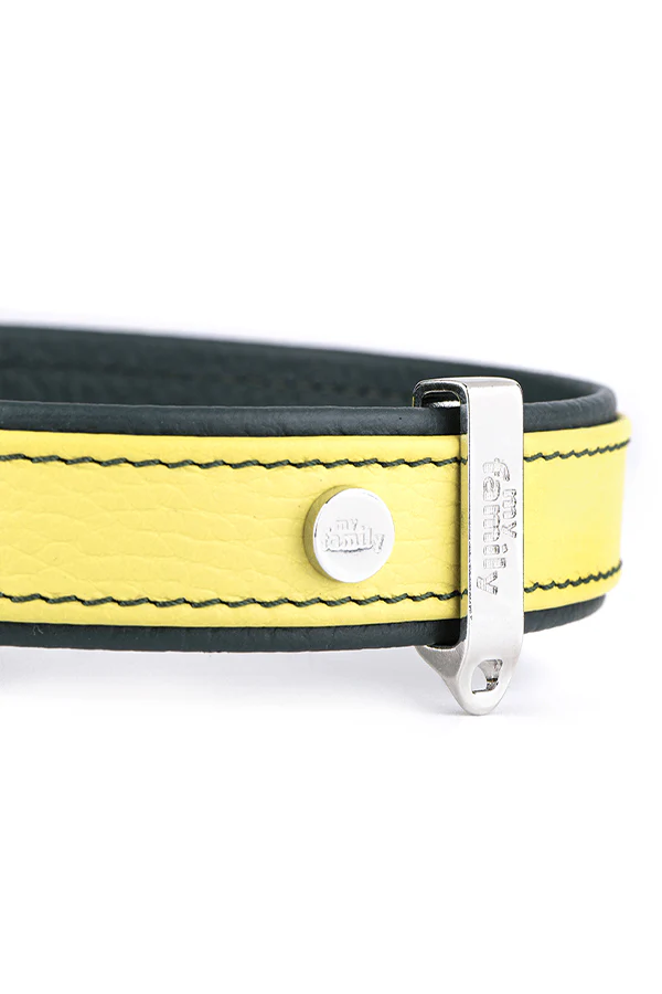 My Family Firenze Yellow Leather Dog Collar - Image 3
