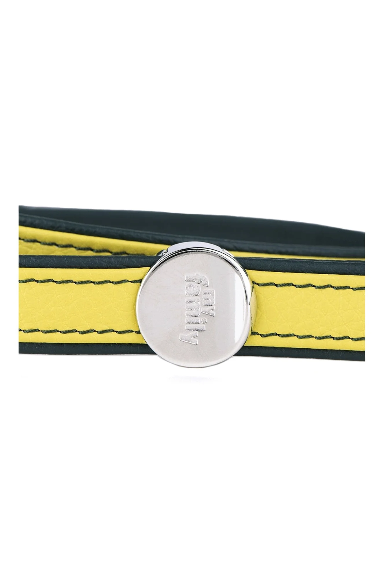 My Family Firenze Yellow Leather Dog Leash - Image 2