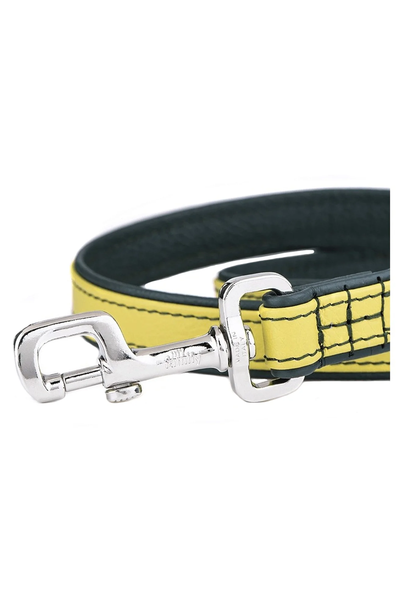 My Family Firenze Yellow Leather Dog Leash - Image 3