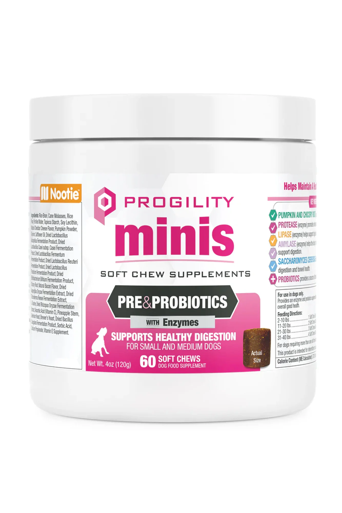 Nootie Progility Pre and Probiotic Mini Soft Chews Dog Supplement