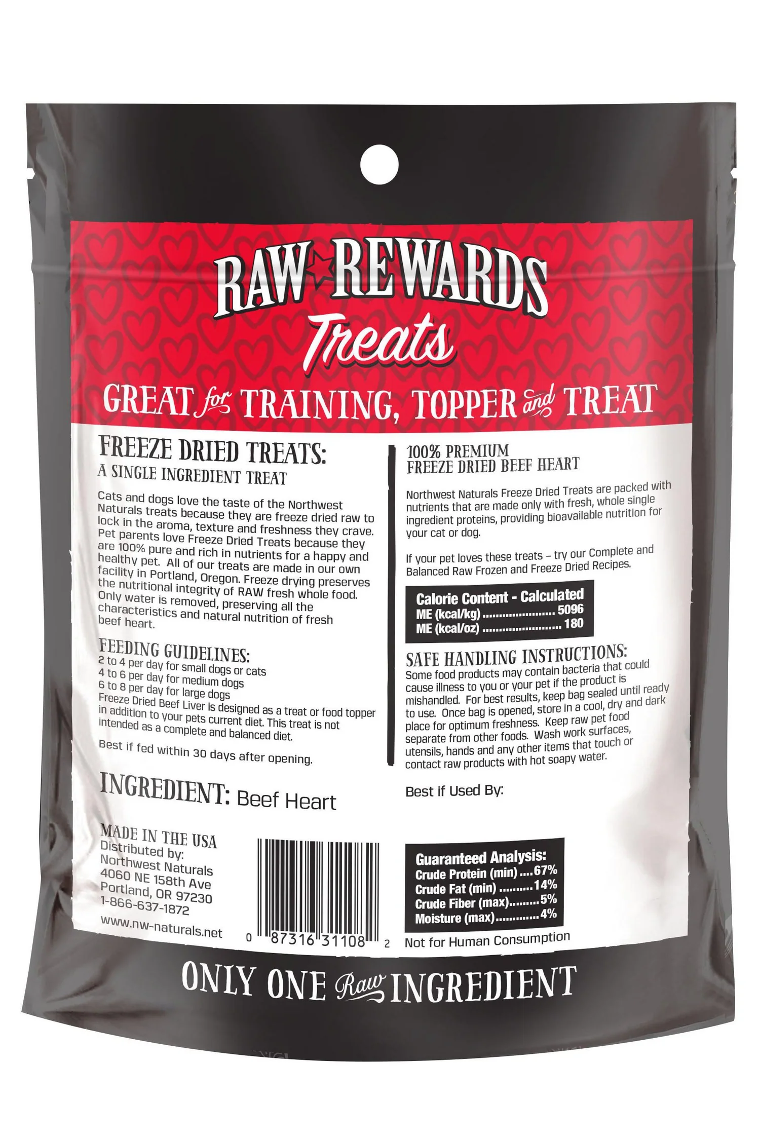 Northwest Naturals Beef Hearts Freeze-Dried Treats for Pets - Image 2