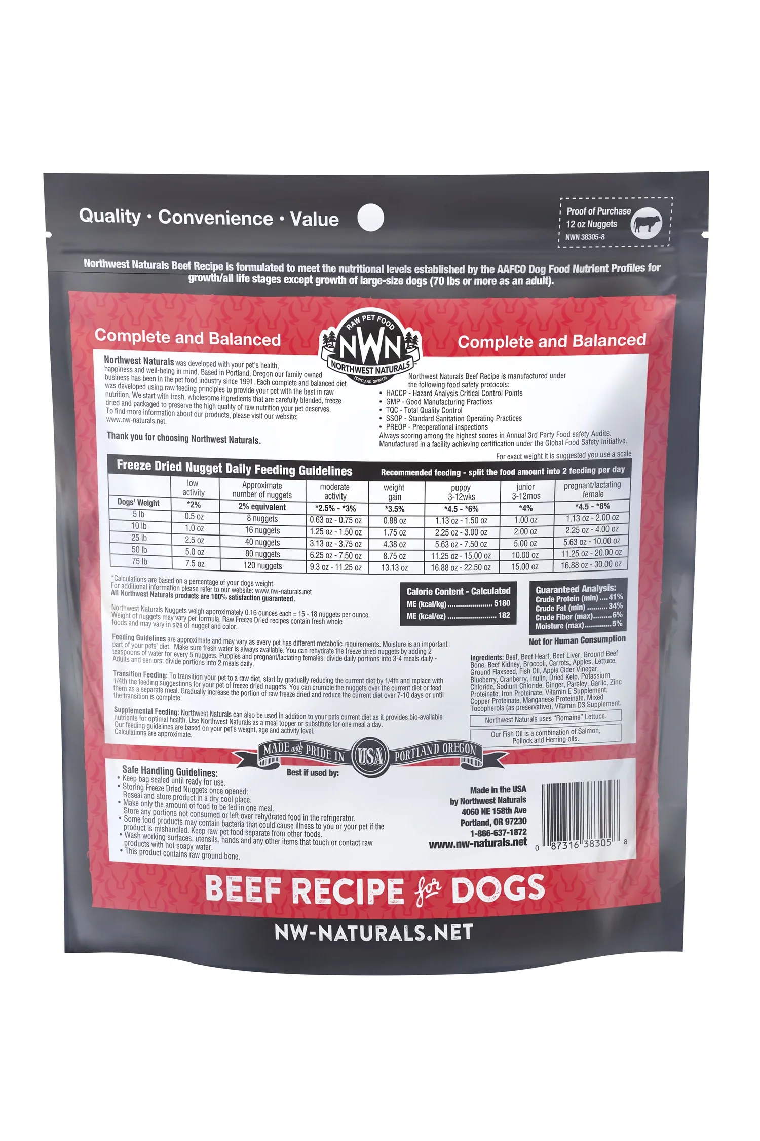 Northwest Naturals Beef Nuggets Freeze-Dried Dog Food - Image 2