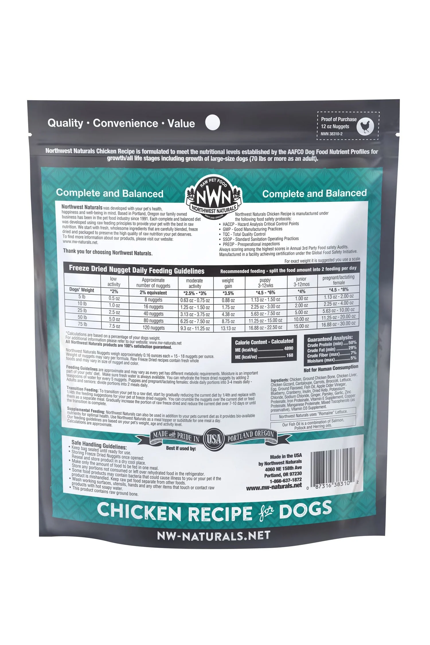 Northwest Naturals Chicken Nuggets Freeze-Dried Dog Food - Image 2