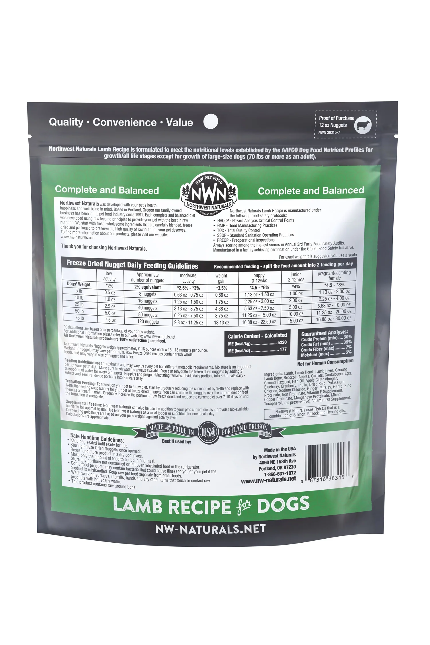 Northwest Naturals Lamb Nuggets Freeze-Dried Dog Food - Image 2