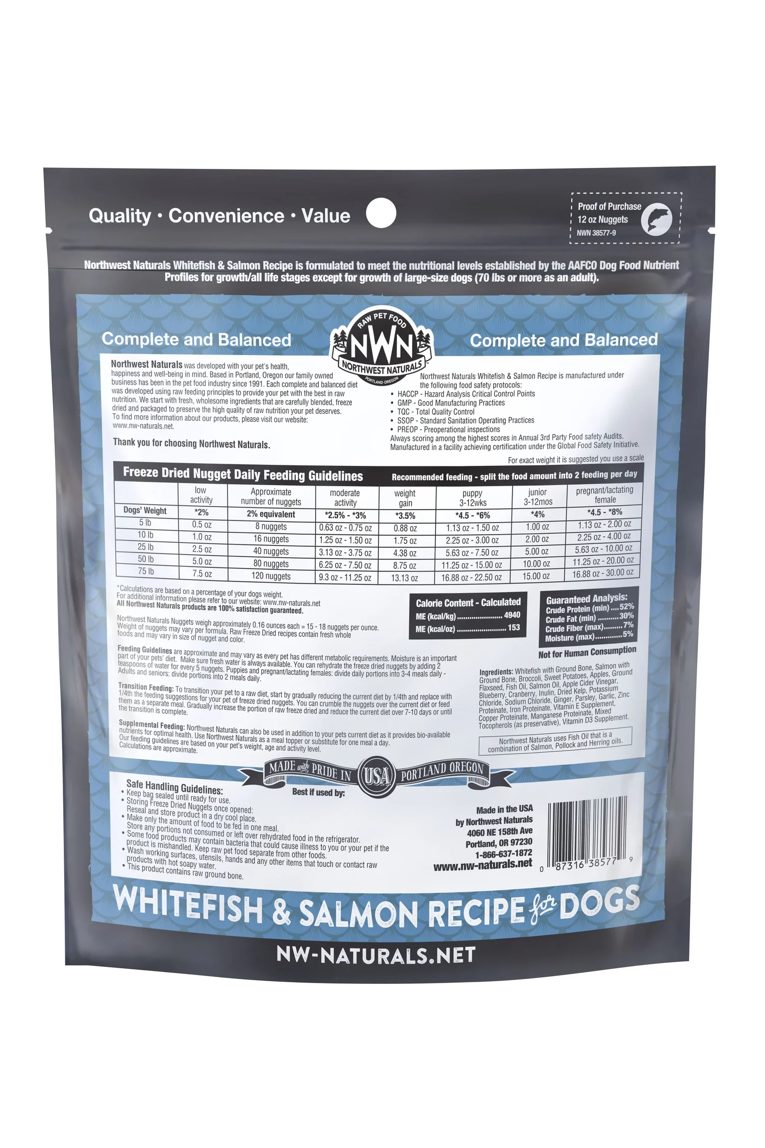 Northwest Naturals Whitefish and Salmon Nuggets Freeze-Dried Dog Food - Image 2