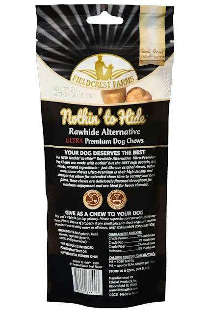Nothin' to Hide Ultra Knotted Bone 3" Beef 12 pk Bag - Image 2