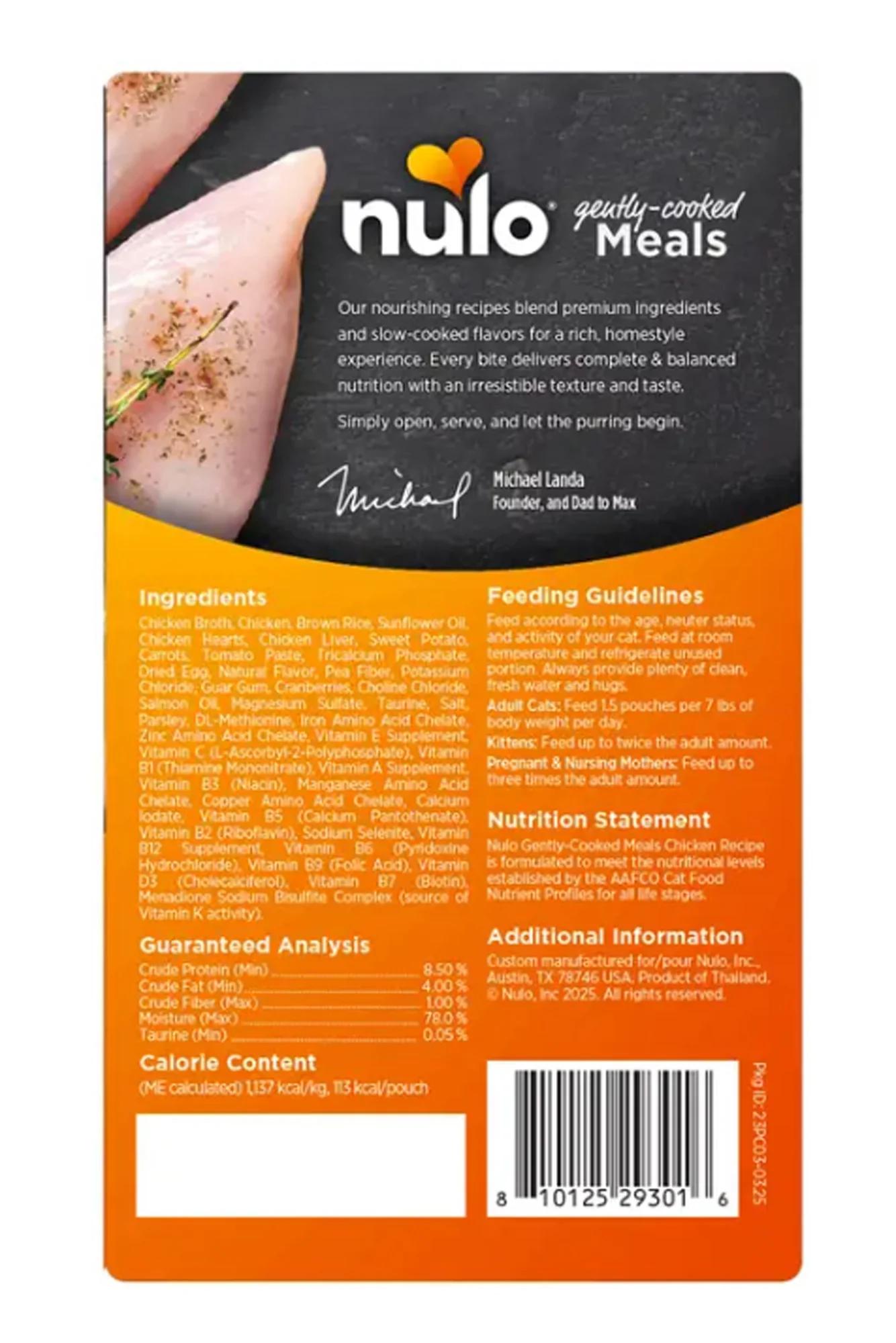 Nulo Gently Cooked Chicken Cat Food Pouch - Image 2