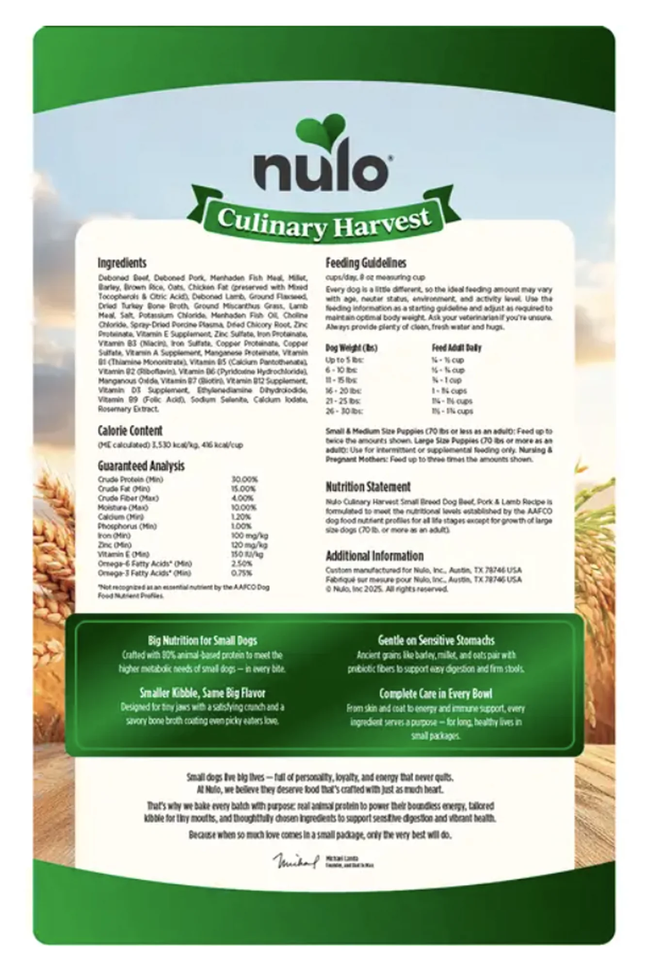 Nulo Culinary Harvest Small Breed Beef, Pork, and Lamb Baked Dry Dog Food - Image 2